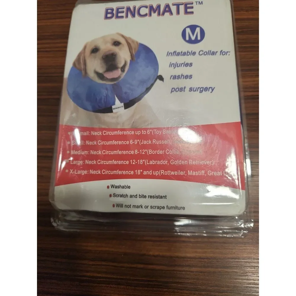 BENCMATE Protective Soft Pet Recovery Inflatable Collar for Dogs & Cats‎ Size M